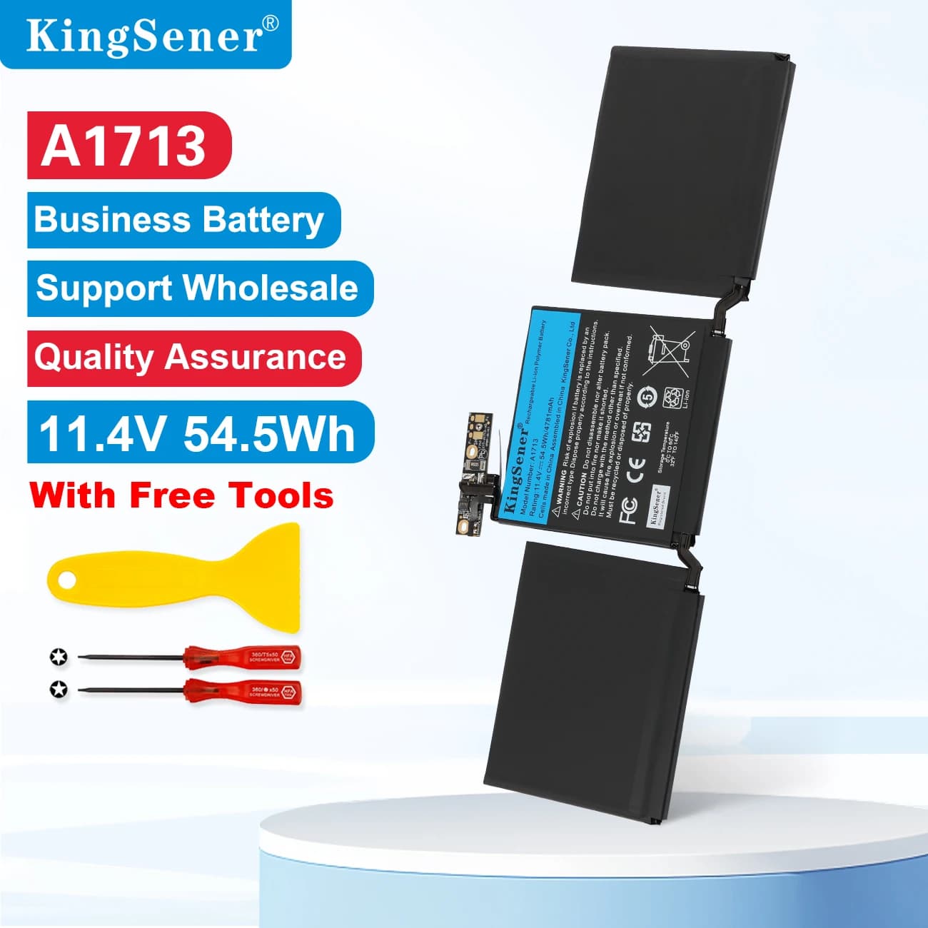 KingSener A1713 Laptop Battery for Apple MacBook Pro 13" A1708 2016 2017 EMC 2978 3164 020-00946 MLL42LL Batteria AKKU 4781mAh