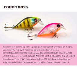 COUNTBASS Crank Hard Body Diver Fishing Lure 36mm 4g Diving Depth 0.4-1.2m Crankbait Wobblers Freshwater Hardbait  Angler's Lure