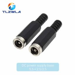 10PCS 24V 12V 3A Plastic Male Plugs + Female Socket Panel Mount Jack 5.5x2.1mm DC Power Connector Electrical Supplies 5.5*2.5