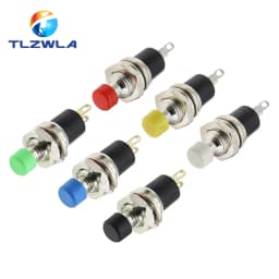 6PCS PBS-110 7MM Momentary Push Button Switch Press The Reset Switch Momentary ON OFF Push Button Micro Switch Normally Open NO