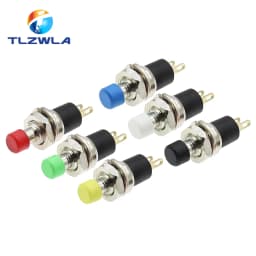 6PCS PBS-110 7MM Momentary Push Button Switch Press The Reset Switch Momentary ON OFF Push Button Micro Switch Normally Open NO