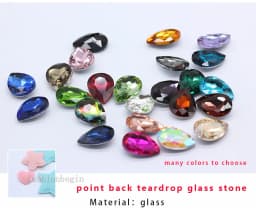 High Quality 6-40MM 24-Color Crystal Water Drop Teardrop Rhinestone For Garment Craft Charm Jewelry 3D Nail Arts Diy Decorations