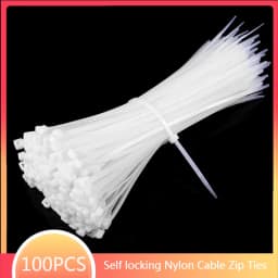 Cable Ties Self Locking Nylon Cable Zip Ties 100pcs Plastic Colored Cable Zip Tie Wrap Bundle Ties White