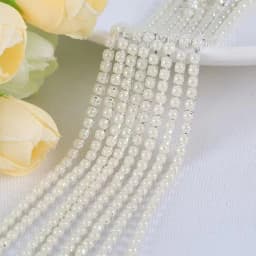 2mm 2.5mm 1yard/Piece 12Colors  Colorful Pearl Claw Chain,Silvery Bottom Sew on Cup Chains For Diy Garment Bags Decorations