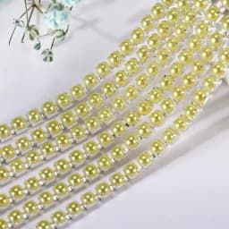 2mm 2.5mm 1yard/Piece 12Colors  Colorful Pearl Claw Chain,Silvery Bottom Sew on Cup Chains For Diy Garment Bags Decorations