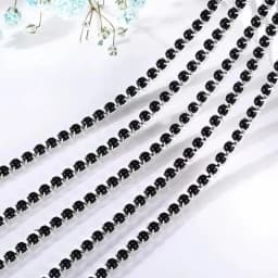 2mm 2.5mm 1yard/Piece 12Colors  Colorful Pearl Claw Chain,Silvery Bottom Sew on Cup Chains For Diy Garment Bags Decorations