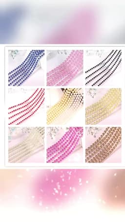 2mm 2.5mm 1yard/Piece 12Colors  Colorful Pearl Claw Chain,Silvery Bottom Sew on Cup Chains For Diy Garment Bags Decorations