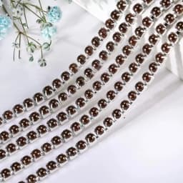 2mm 2.5mm 1yard/Piece 12Colors  Colorful Pearl Claw Chain,Silvery Bottom Sew on Cup Chains For Diy Garment Bags Decorations