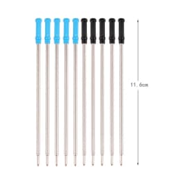 10 Pcs/Lot Rotating Metal Pen Refill Special Ballpoint Pen Refill Rod Cartridge Core Ink Recharge Black Blue Ink 11.6cm