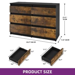 YITAHOME 6-Drawer Chest - Modern 100x30x70cm Bedroom Storage Unit, Durable MDF & Particleboard for Clothes & Essentials