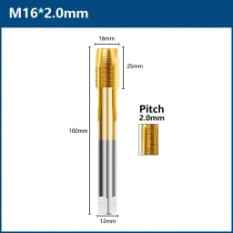 HSS Titanium Coating Screw Tap Drill Bit M2 M2.5 M3 M3.5 M4 M5 M6 M8 M10 M12 Metric Straight Flute Thread Tap Hand Tools