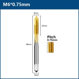 HSS Titanium Coating Screw Tap Drill Bit M2 M2.5 M3 M3.5 M4 M5 M6 M8 M10 M12 Metric Straight Flute Thread Tap Hand Tools