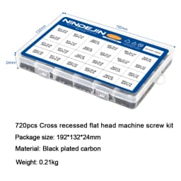 720pcs countersunk flat head phillips small mini screw set m1.4 m1.7 m2 m2.5 m3 carbon steel computer notebook laptop screws kit