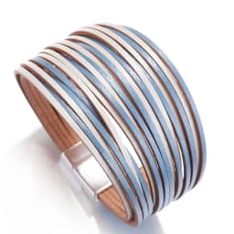 ALLYES Simple Gold Silver Color Leather Bracelets For Women Fashion 2025 Boho Multilayer Strips Wide Wrap Bracelet Jewelry