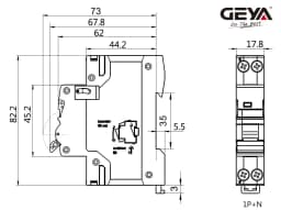 GEYA GYM9N 1P+N MCB DPN 6A 10A 16A 20A 25A 32A 40A 220V AC Mini Circuit Breaker B Curve C Curve
