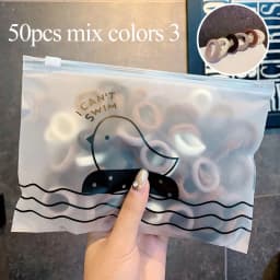 50pcs/Set Girls Colorful Nylon Small Elastic Hair Bands Children Ponytail Holder Scrunchie Headband Kids Hair Accessories