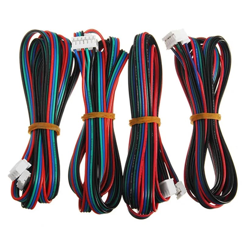 4pcs 100/200/300cm 4pin to 6pin XH2.54 NEMA 17 Stepper Motor Cable AWG26 DuPont Line For 3D Printer 42 Stepper Motor
