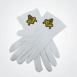 Party etiquette, gifts Freemasonry embroidered Regalia logo gloves