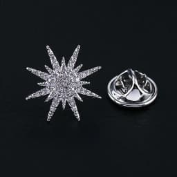 High-Grade Fashion Crystal Hexagram Six-Pointed Star Brooch Hijad Lapel Pin Corsage Collar Scarf Buckle Women Men Accessories
