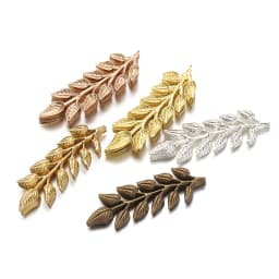 10/20pcs Gold Matal Leaf Charm 19x64mm Pendants for Hair Sticks Accessories Jewelry Making Necklace Findings Handmade Craft DIY