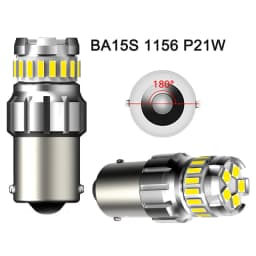 AUXITO 2pcs P21W BA15S LED Canbus 1156 BAY15D 1157 P21/5W LED Bulbs T15 R5W Car Lights 6500K White Brake Lights Reverse Lamp DRL