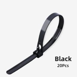 20pcs Plastic Reusable Cable Zip Ties 8*200/250/300/450 Releasable Nylon Adjust Loose Slipknot Recycle Detachable Bundle 5*200