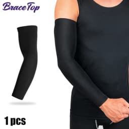 BraceTop 1 PC Sport Arm Compression Sleeve Basketball Cycling Arm Warmer Fitness Running UV Protection Volleyball Sunscreen Band
