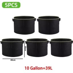 1-10PCS Non-Woven Grow Bags Aeration Fabric Pots with Handles Flower Pot Vegetable/Flower/Plant Grow Bags 3/5/7/10/15/20 Gallon