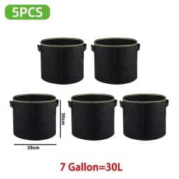 1-10PCS Non-Woven Grow Bags Aeration Fabric Pots with Handles Flower Pot Vegetable/Flower/Plant Grow Bags 3/5/7/10/15/20 Gallon
