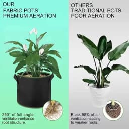 1-10PCS Non-Woven Grow Bags Aeration Fabric Pots with Handles Flower Pot Vegetable/Flower/Plant Grow Bags 3/5/7/10/15/20 Gallon