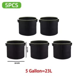 1-10PCS Non-Woven Grow Bags Aeration Fabric Pots with Handles Flower Pot Vegetable/Flower/Plant Grow Bags 3/5/7/10/15/20 Gallon