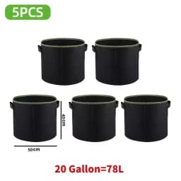 1-10PCS Non-Woven Grow Bags Aeration Fabric Pots with Handles Flower Pot Vegetable/Flower/Plant Grow Bags 3/5/7/10/15/20 Gallon