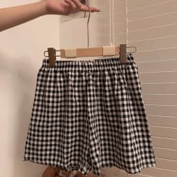 Shorts Women's Bottoms Soft Pants Plaid Print Spwear Pants Womens Pajama Pant Summer Loose Shorts Thin Pajamas Cotton Women