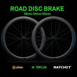 10PLUS Carbon Wheels T Series Disc Brake 700c Carbon Rim 36T Star Ratchet Center Lock Pillar 1423 Spokes Road Racing Wheelset