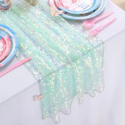 180x30cm Sequined Mermaid Glittering Table Runner Mermaid Girl Party Decor Little Mermaid Girls Birthday Wedding Party Decor
