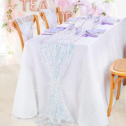 180x30cm Sequined Mermaid Glittering Table Runner Mermaid Girl Party Decor Little Mermaid Girls Birthday Wedding Party Decor