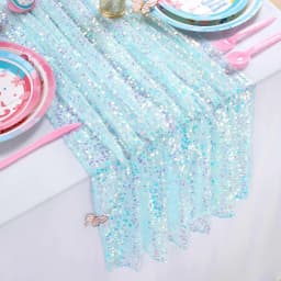 180x30cm Sequined Mermaid Glittering Table Runner Mermaid Girl Party Decor Little Mermaid Girls Birthday Wedding Party Decor