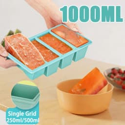 Single Grid 250ml/500ml Silicone Freezer Trays Mold Large Ice Tray Mold Food Storage Box Fresh-keeping for Freezing Soup