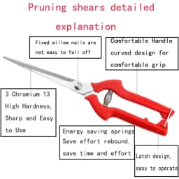 Straight Head Pruning Shears Non-slip HandleStainless Steel Outils Manuels Household Bonsai Garden Scissors Pruing Shear 1Pcs