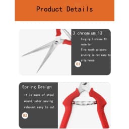 Straight Head Pruning Shears Non-slip HandleStainless Steel Outils Manuels Household Bonsai Garden Scissors Pruing Shear 1Pcs