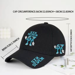 Retro '67 Cartoon Print Baseball Cap - Adjustable Flat-Brim Cap - Unisex Streetwear Hip-Hop Sun Hat - Dad Hat