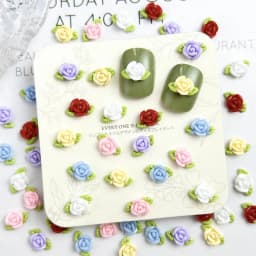 30Pcs Colorful Luminous Resin Rose Nail Art Decorations 3D Sweet Simulated Flowers Nail Charms for Making DIY Manicure Crafts