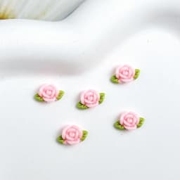 30Pcs Colorful Luminous Resin Rose Nail Art Decorations 3D Sweet Simulated Flowers Nail Charms for Making DIY Manicure Crafts