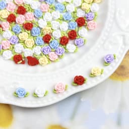 30Pcs Colorful Luminous Resin Rose Nail Art Decorations 3D Sweet Simulated Flowers Nail Charms for Making DIY Manicure Crafts