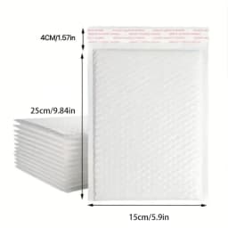 10/50pcs Composite Pearlescent Film Bubble Bag White Garment Packaging Express Bag Thickened Envelope Foam Waterproof Bubble Bag