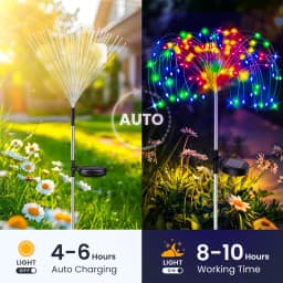 LED Garden Solar Lights Dandelion Outdoor Waterproof Courtyard Decor Firework Lights for Rd Pathway Patio Lawn