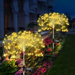 LED Garden Solar Lights Dandelion Outdoor Waterproof Courtyard Decor Firework Lights for Rd Pathway Patio Lawn