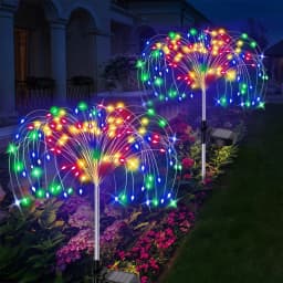 LED Garden Solar Lights Dandelion Outdoor Waterproof Courtyard Decor Firework Lights for Rd Pathway Patio Lawn