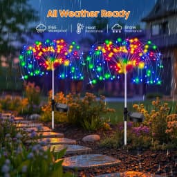 LED Garden Solar Lights Dandelion Outdoor Waterproof Courtyard Decor Firework Lights for Rd Pathway Patio Lawn