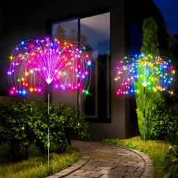 LED Garden Solar Lights Dandelion Outdoor Waterproof Courtyard Decor Firework Lights for Rd Pathway Patio Lawn